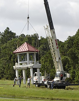 Installation of the Bat Tower at Harmony
